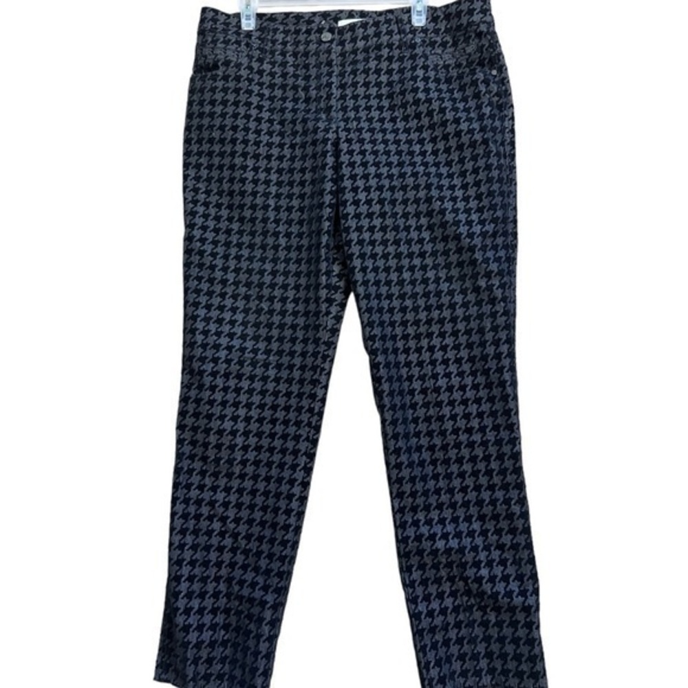 Per se black gray patterns slacks